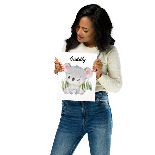 Cuddly Animal Baby Poster