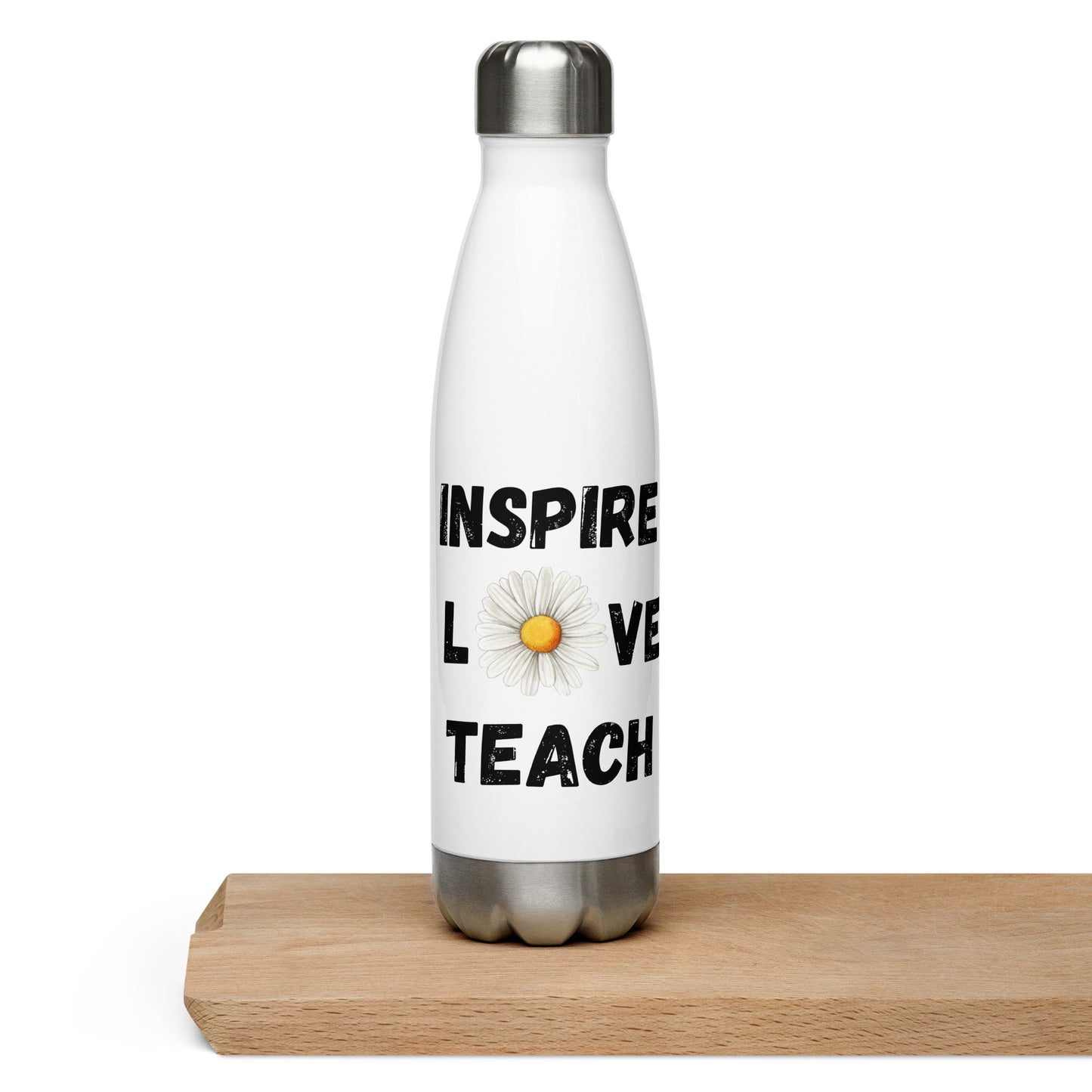 Inspire, Love. Teach Stainless steel water bottle