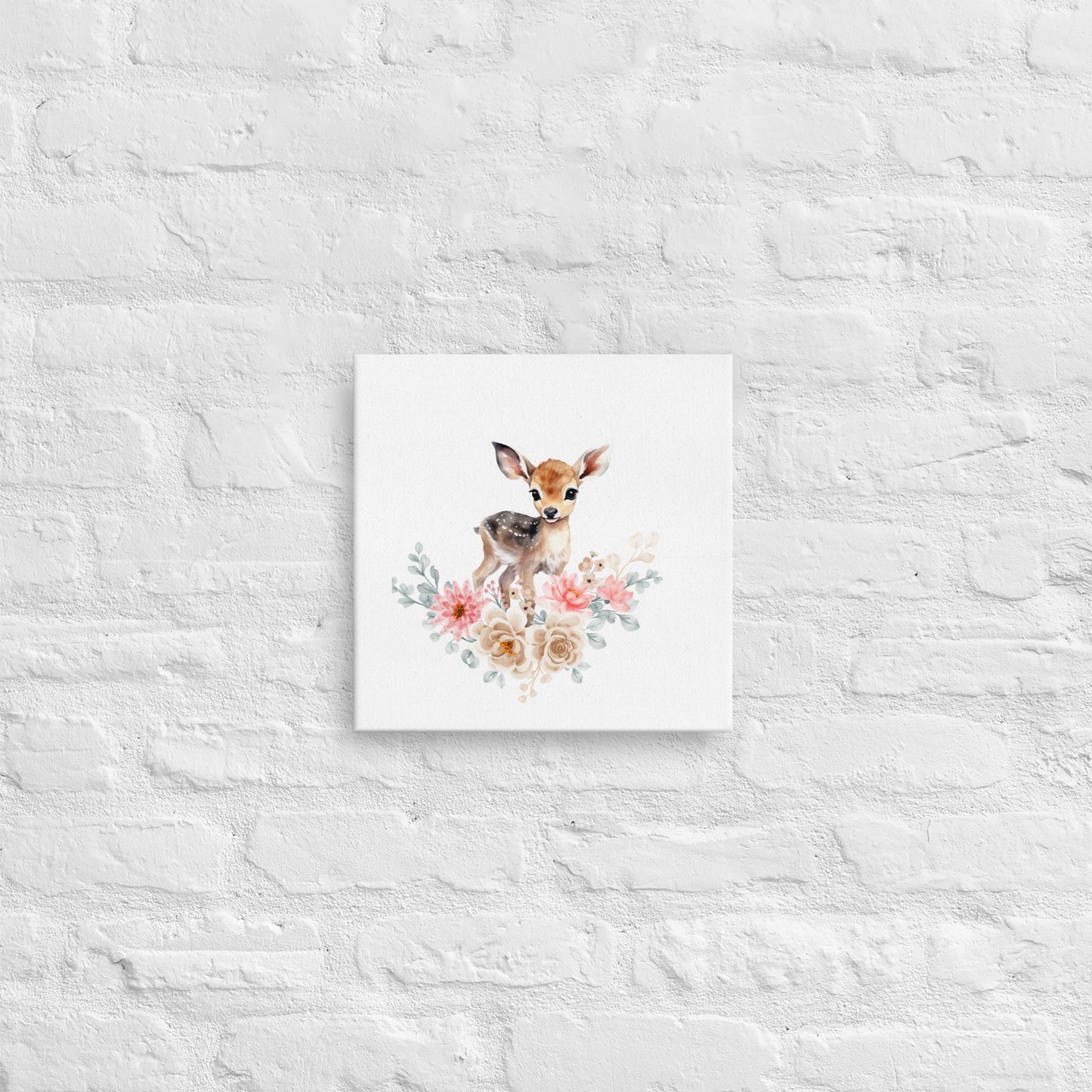 Baby Deer in Flowers Thin canvas