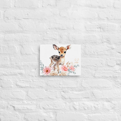 Baby Deer in Flowers Thin canvas