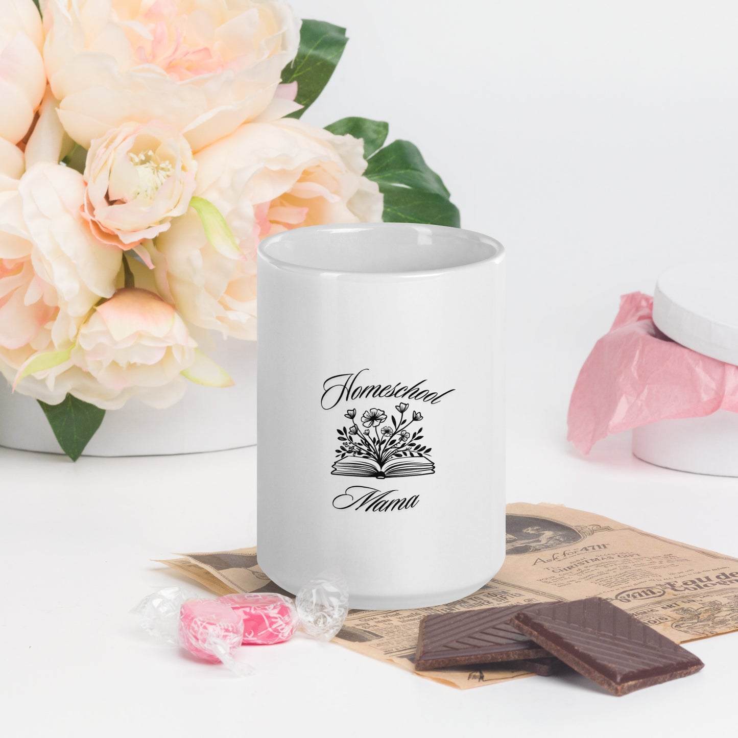 Home School Mama White glossy mug